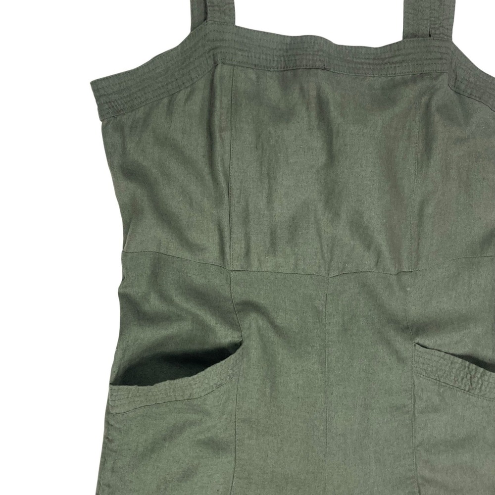 Nicole Miller Olive Green Wide-Leg Ribbed Jumpsuit - Picture 4 of 14